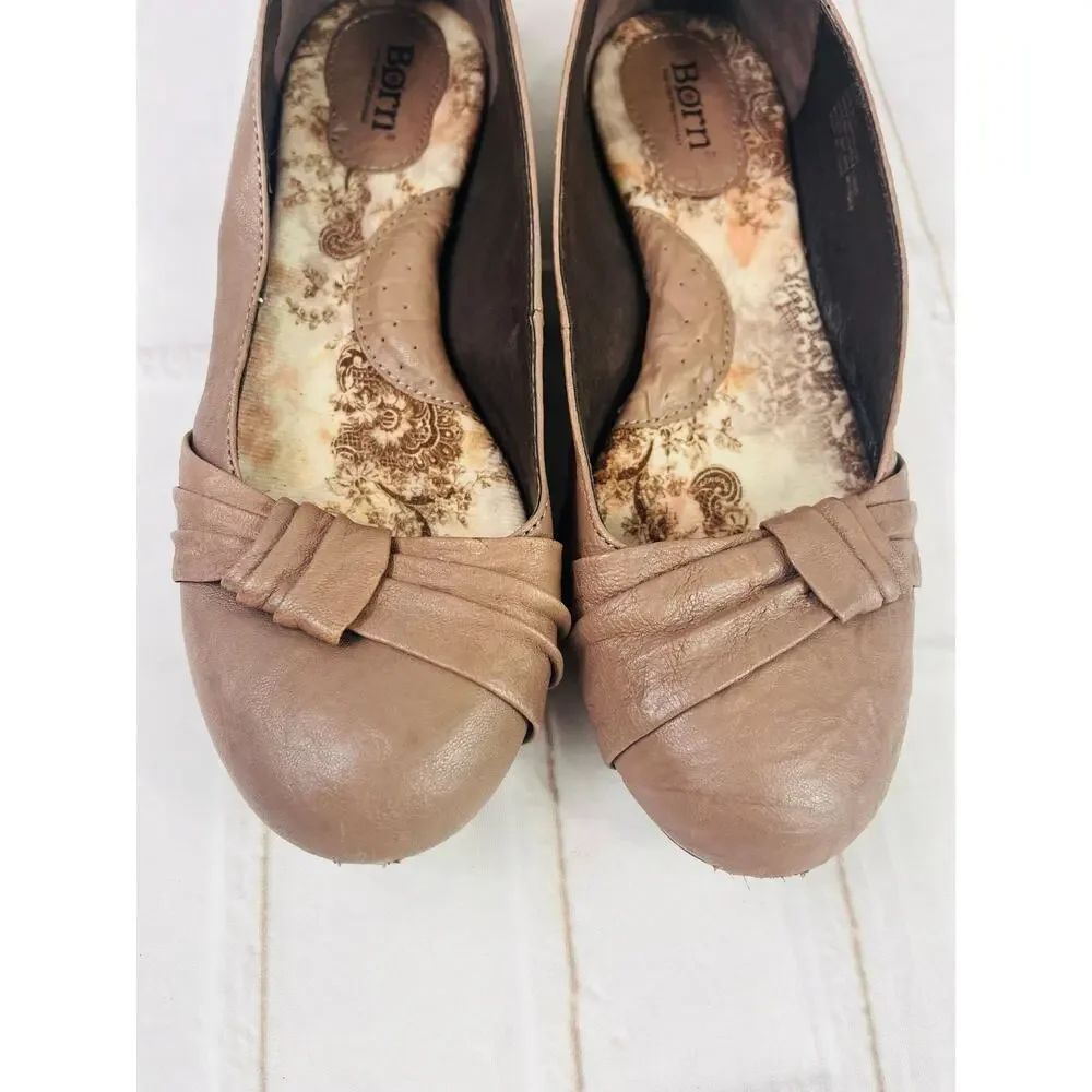 Born leather brown ballet flats size 8.5